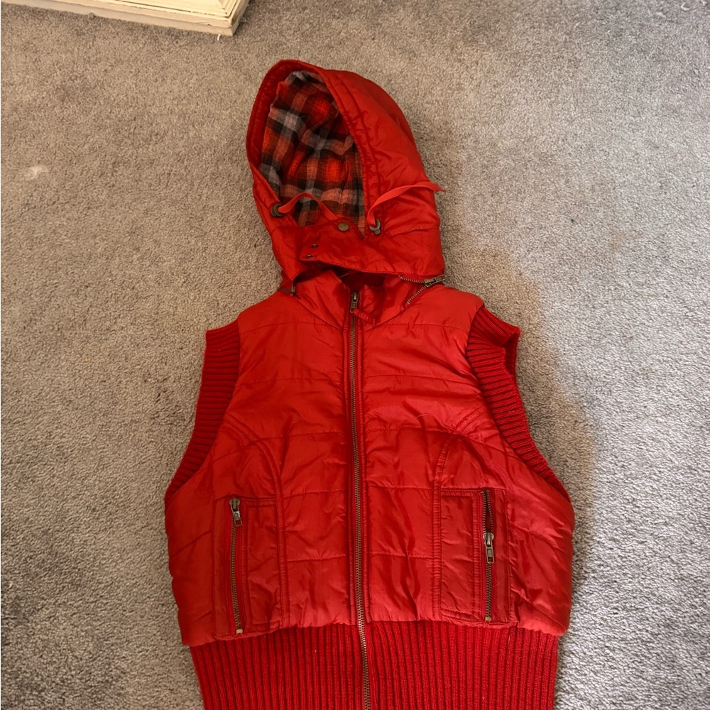 Free People Kids Red Hooded Vest